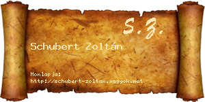 Schubert Zoltán névjegykártya